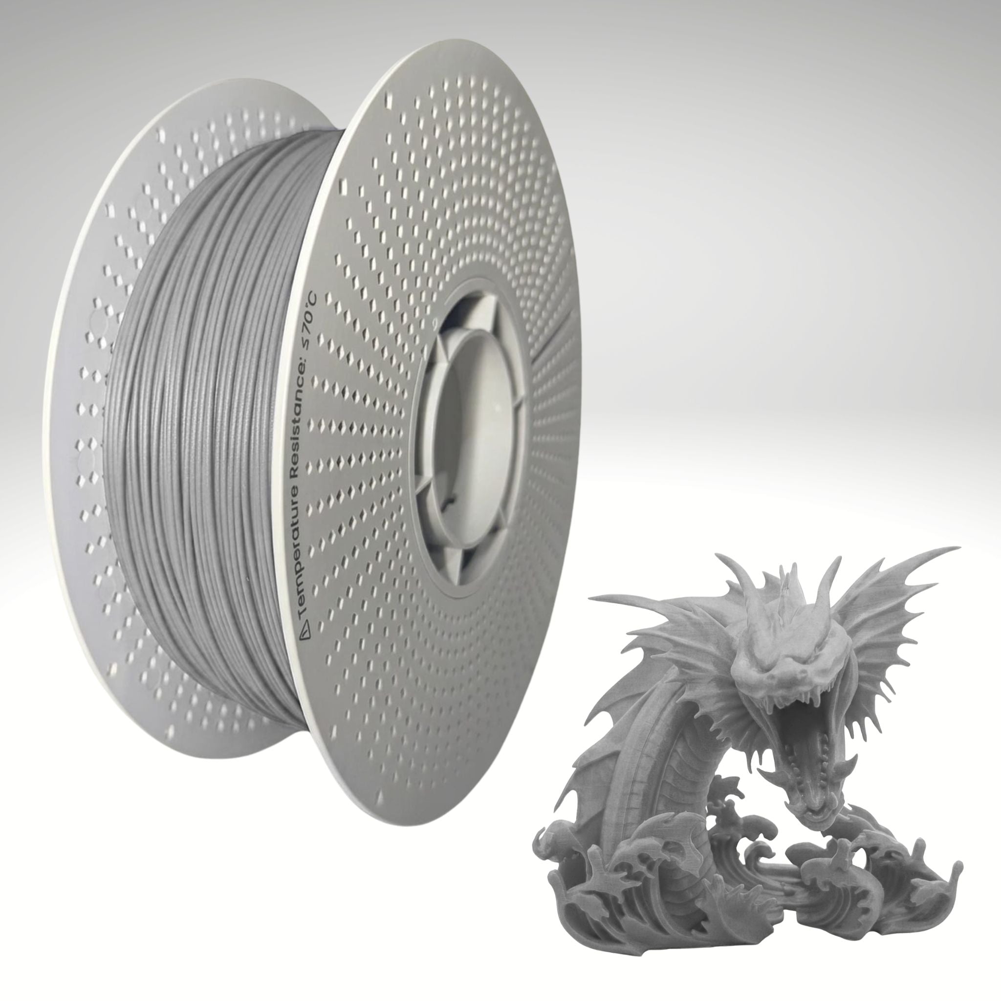 Grey PLA 3D printing filament 1kg spool - Leviathan 3D Australia