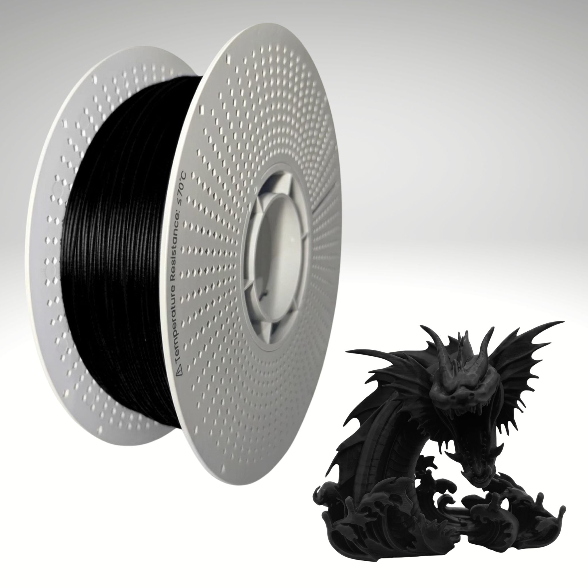 Black PLA 3D printing filament 1kg spool - Leviathan 3D Australia